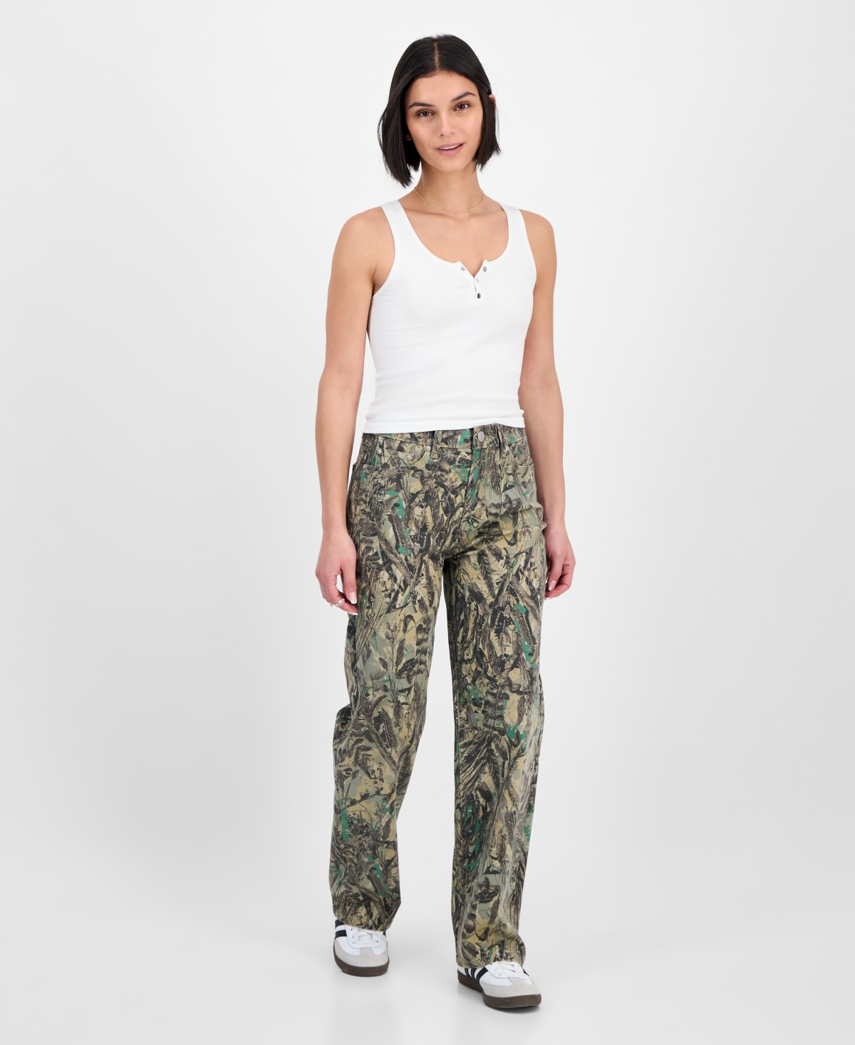Juniors' 90s Fit Camo-Print Jeans - Faded Hunting Camo