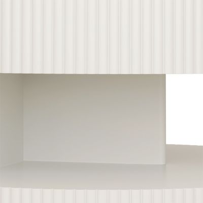 Streamdale Round Coffee Table with Storage, Modern Vertical Stripe Design