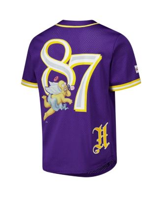 Men's Purple the Simpsons Homer '87 Baseball Jersey
