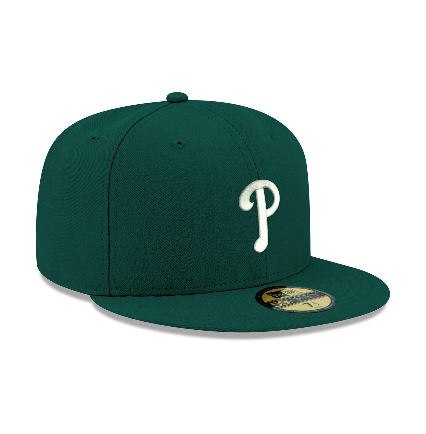 Мужская кепка New Era Green Philadelphia Phillies White Logo 59FIFTY Fitted Hat — фото 3