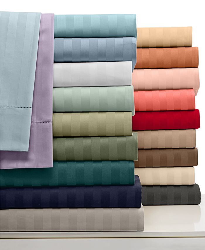 Charter Club Stripe Queen 4pc Sheet Set, 500 Thread Count 100 Pima Cotton, Created for Macy's