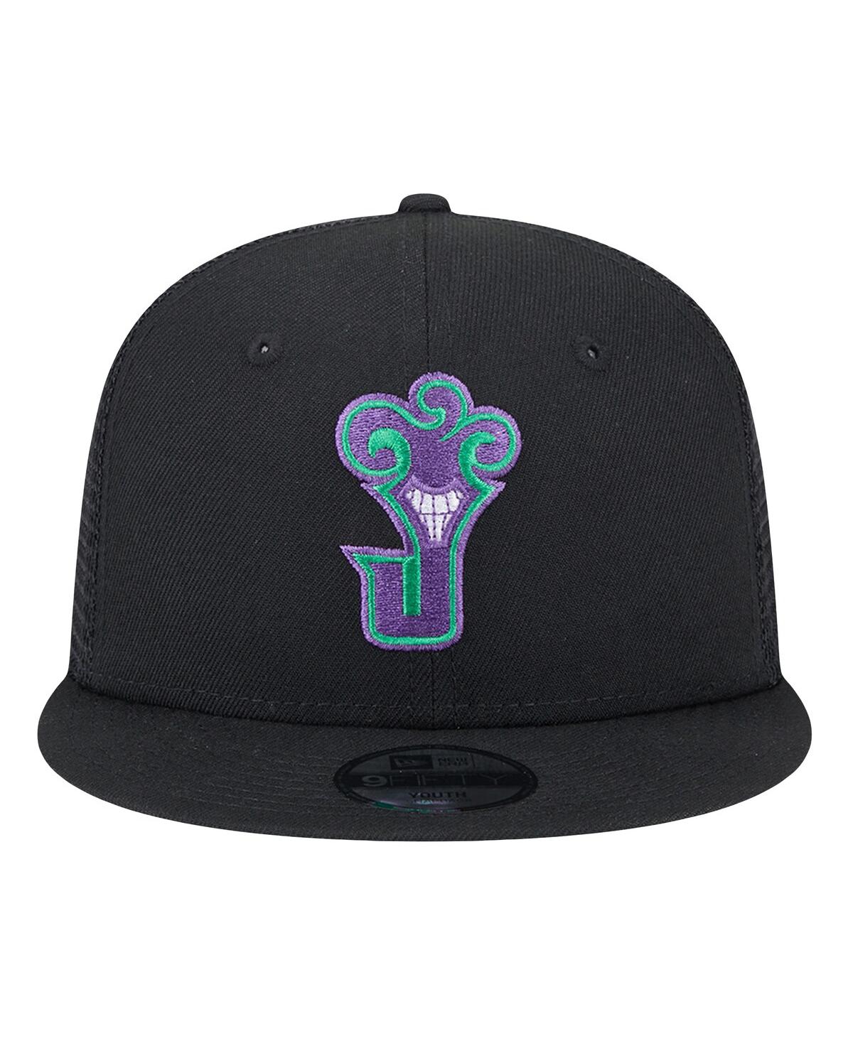 New Era Big Boys And Girls The Joker Black Batman 9fifty Trucker Adjustable Hat