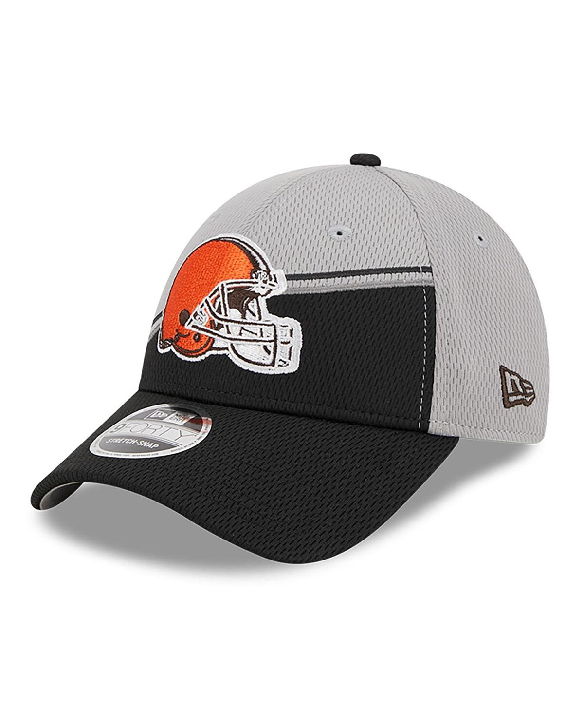 NEW ERA MEN'S GRAY/BLACK CLEVELAND BROWNS 2023 SIDELINE 9FORTY ADJUSTABLE HAT 