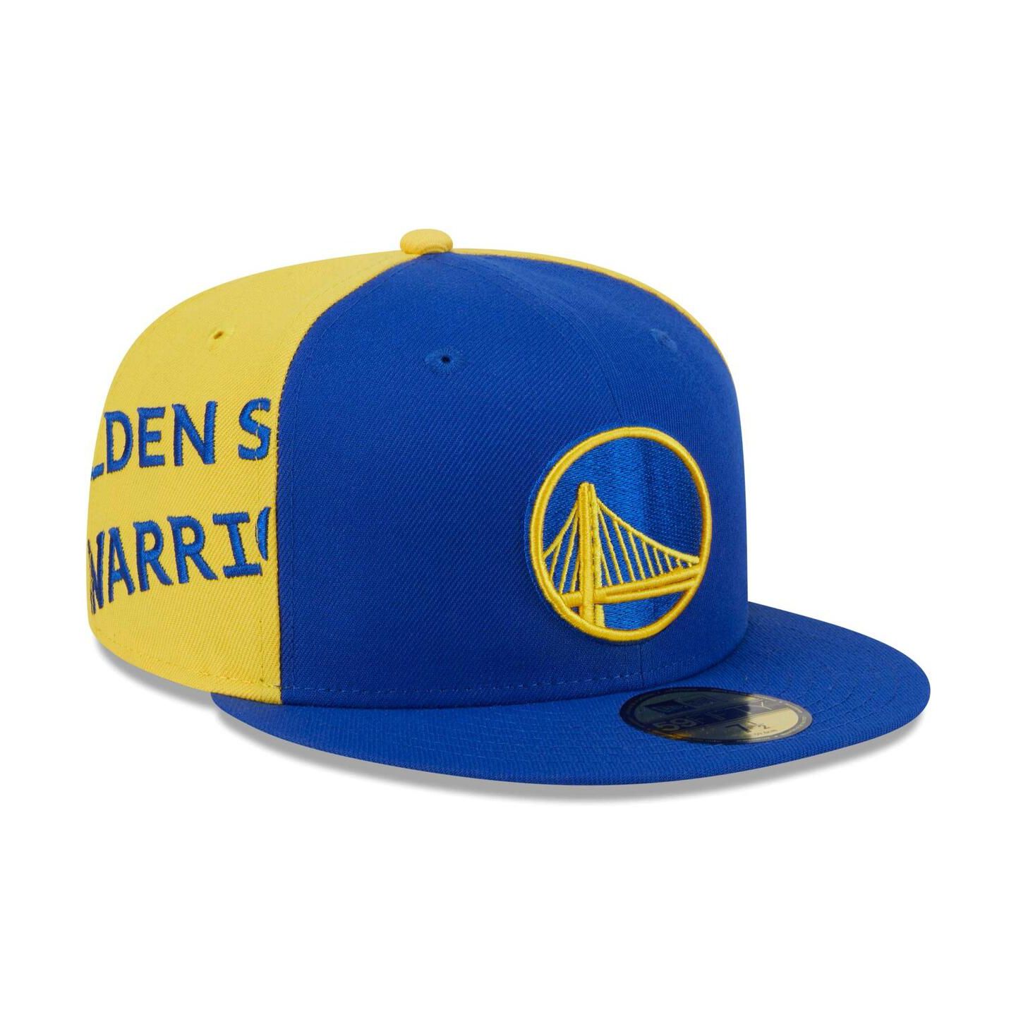 Мужская кепка New Era Royal/Gold Golden State Warriors Gameday Wordmark 59FIFTY Fitted Hat — фото 1