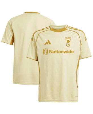 adidas - Big Boys and Girls Tan Columbus Crew 2025 One Planet Pre-Match Top