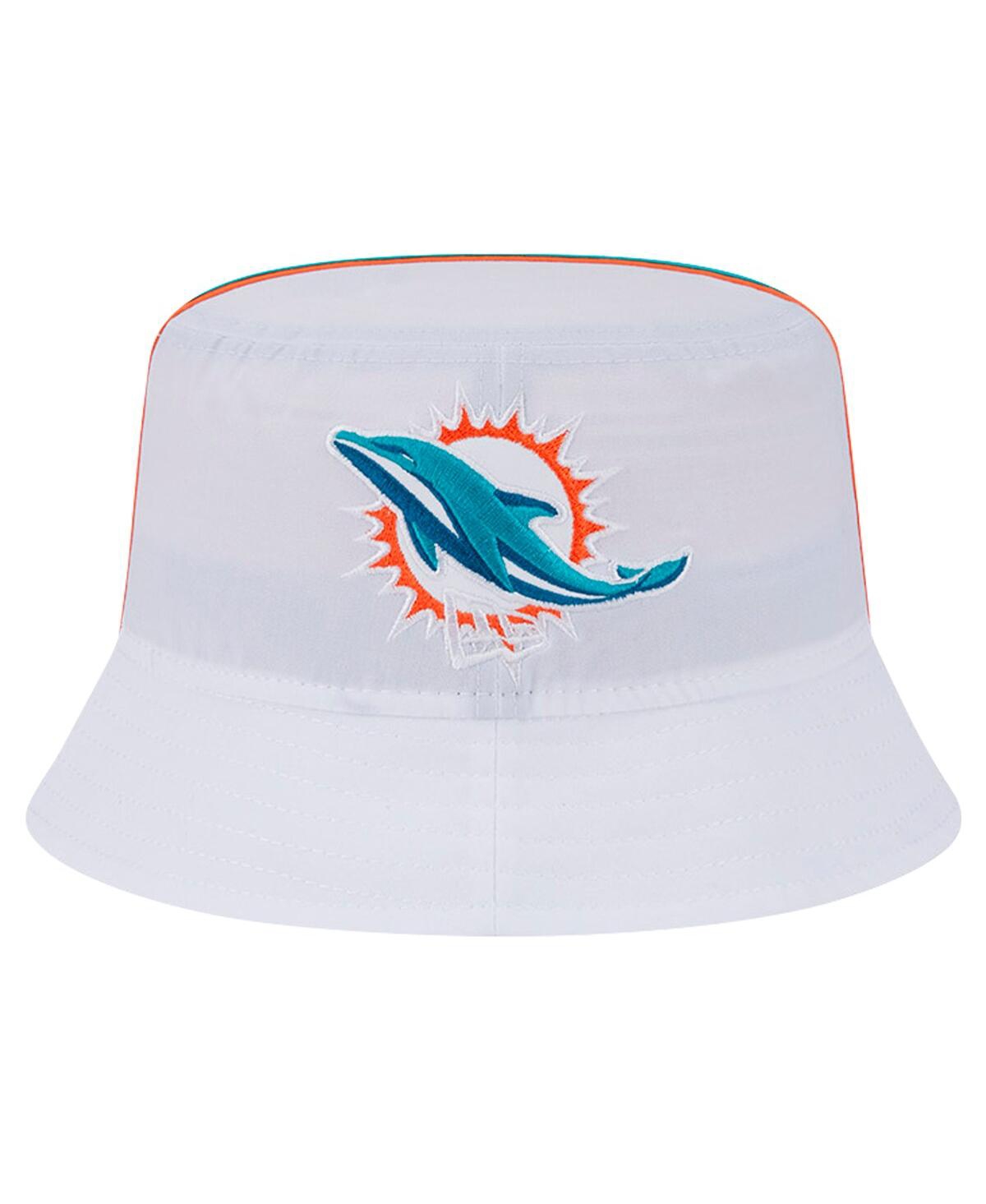 Shop New Era Men's White Miami Dolphins Helmet Bucket Hat
