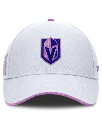 Men's White Vegas Golden Knights Authentic Pro Hockey Fights Cancer Adjustable Hat