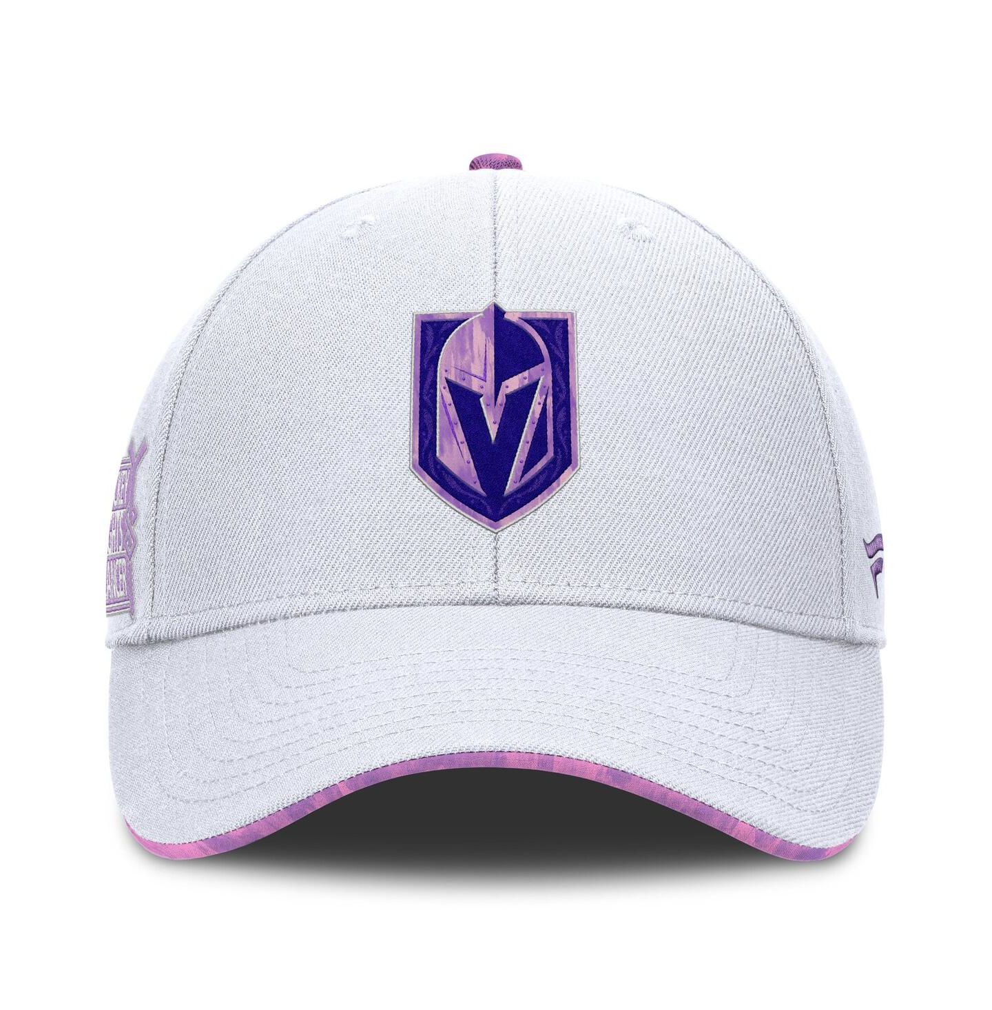 Мужская кепка Fanatics White Vegas Golden Knights Authentic Pro Hockey Fights Cancer Adjustable Hat — фото 2