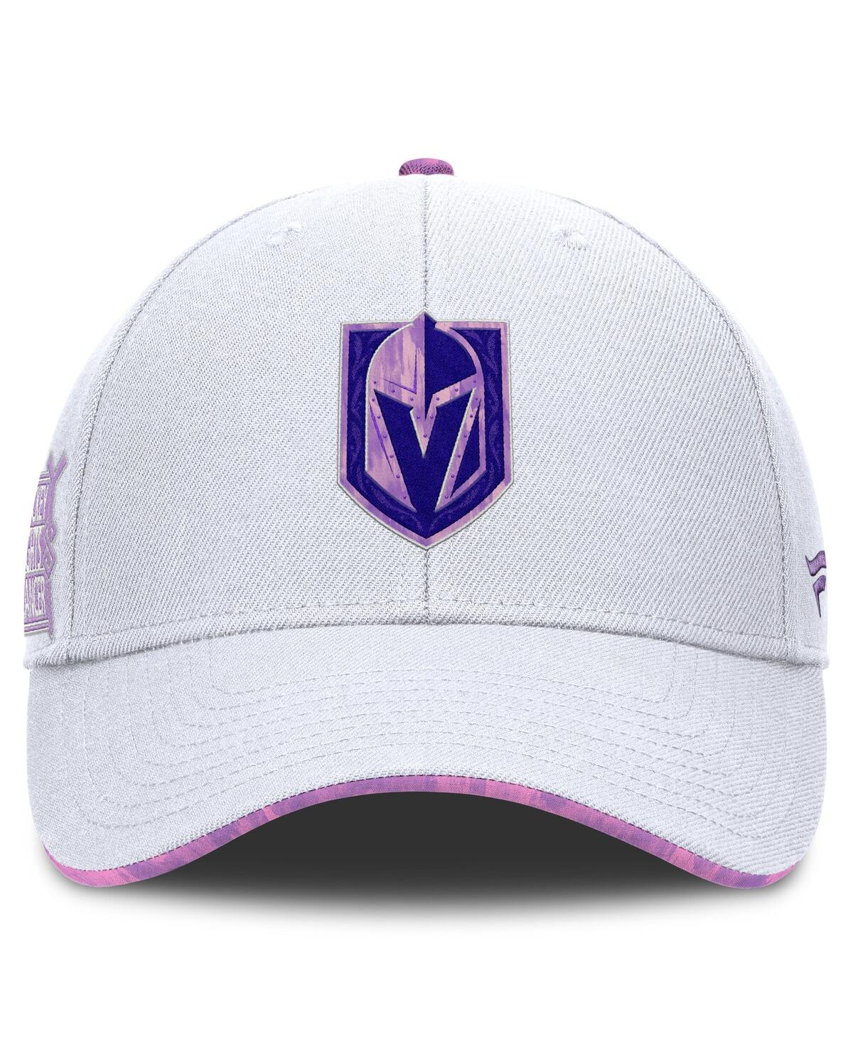 Fanatics Men's White Vegas Golden Knights Authentic Pro Hockey Fights Cancer Adjustable Hat