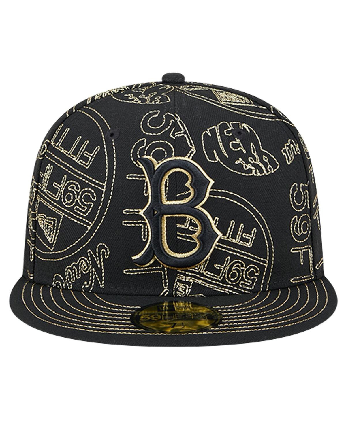 New Era Men's Black Brooklyn Dodgers 59fifty Day Allover Fitted Hat