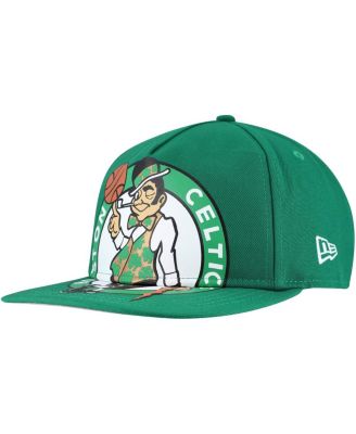 New Era - Men's Kelly Green Boston Celtics Oversized Puff Print Logo Golfer Snapback Hat