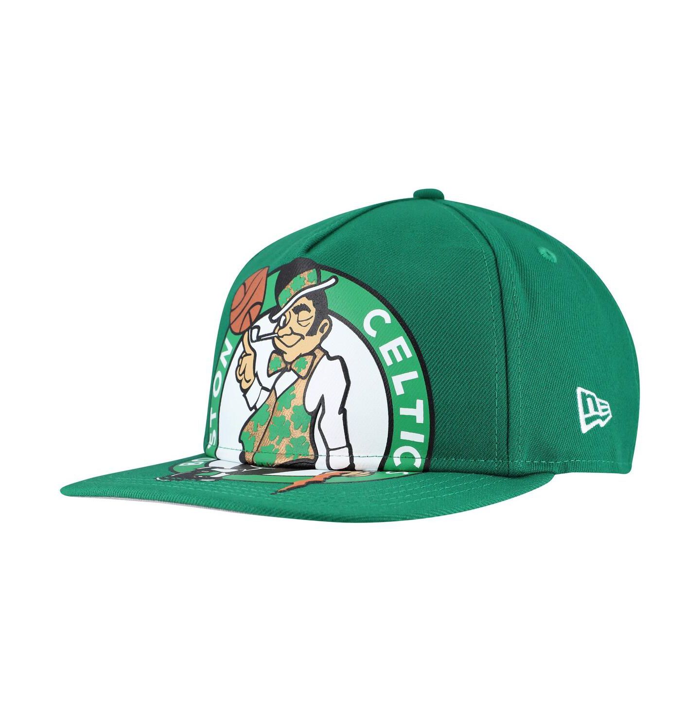 Мужская кепка New Era Kelly Green Boston Celtics Oversized Puff Print Logo Golfer Snapback Hat — фото 1