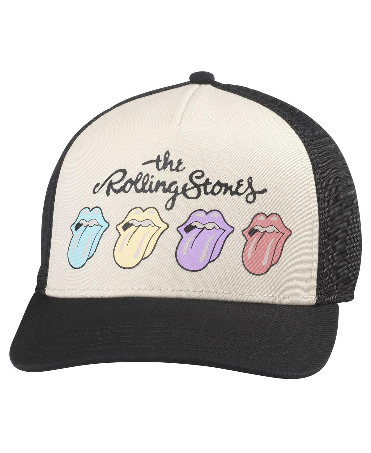 AMERICAN NEEDLE MEN'S CREAM/BLACK ROLLING STONES SINCLAIR ADJUSTABLE HAT 