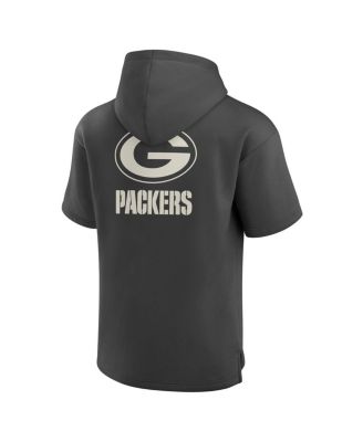 Men's Charcoal Green Bay Packers Elements Future Ground Lettering Short Sleeve Pullover Hoodie