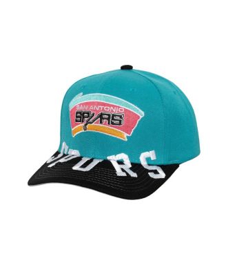 Mitchell & Ness - Men's Turquoise/Black San Antonio Spurs Underarch Two-Tone Pro Crown Snapback Hat
