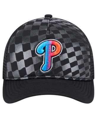 Men's Black Philadelphia Phillies Gradient 9FORTY A-Frame M-Crown Trucker Adjustable Hat