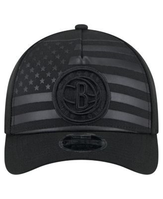 Men's Black Brooklyn Nets Game Day Flag A-Frame 9FORTY Adjustable Hat