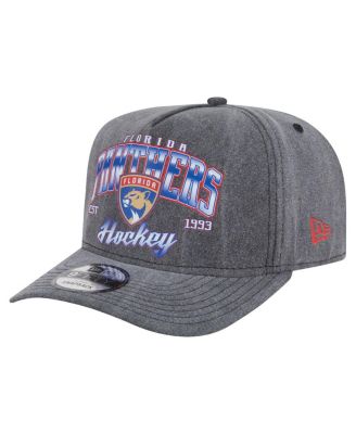 New Era - Men's Charcoal Florida Panthers Throwback Washed A-Frame Pre-Curved 9FIFTY Snapback Hat