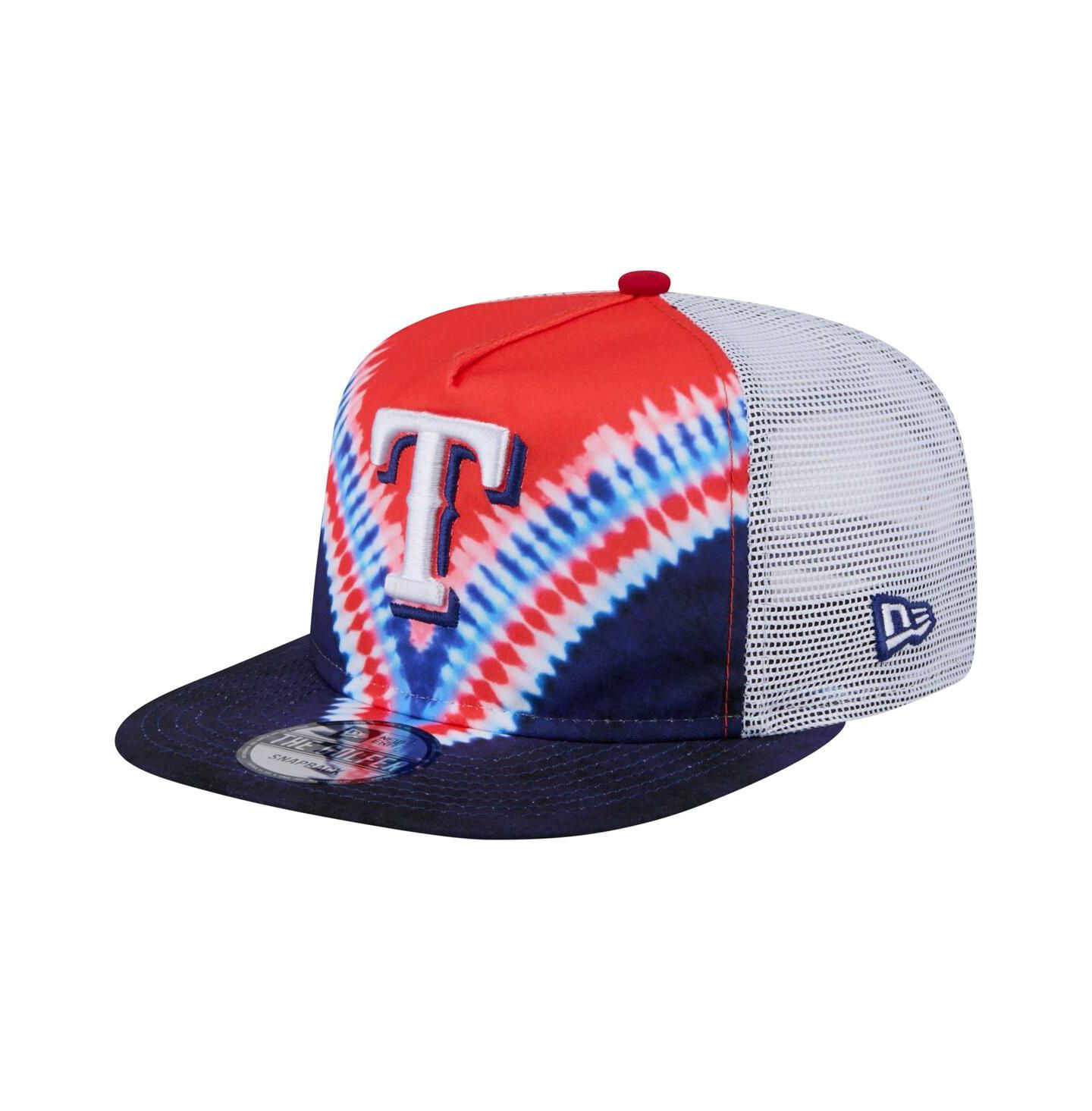 Мужская кепка New Era Texas Rangers Tie-Dye Golfer Trucker Adjustable Hat — фото 1
