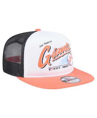 Men's White/Orange San Francisco Giants Retro Script Trucker 9FIFTY Snapback Hat