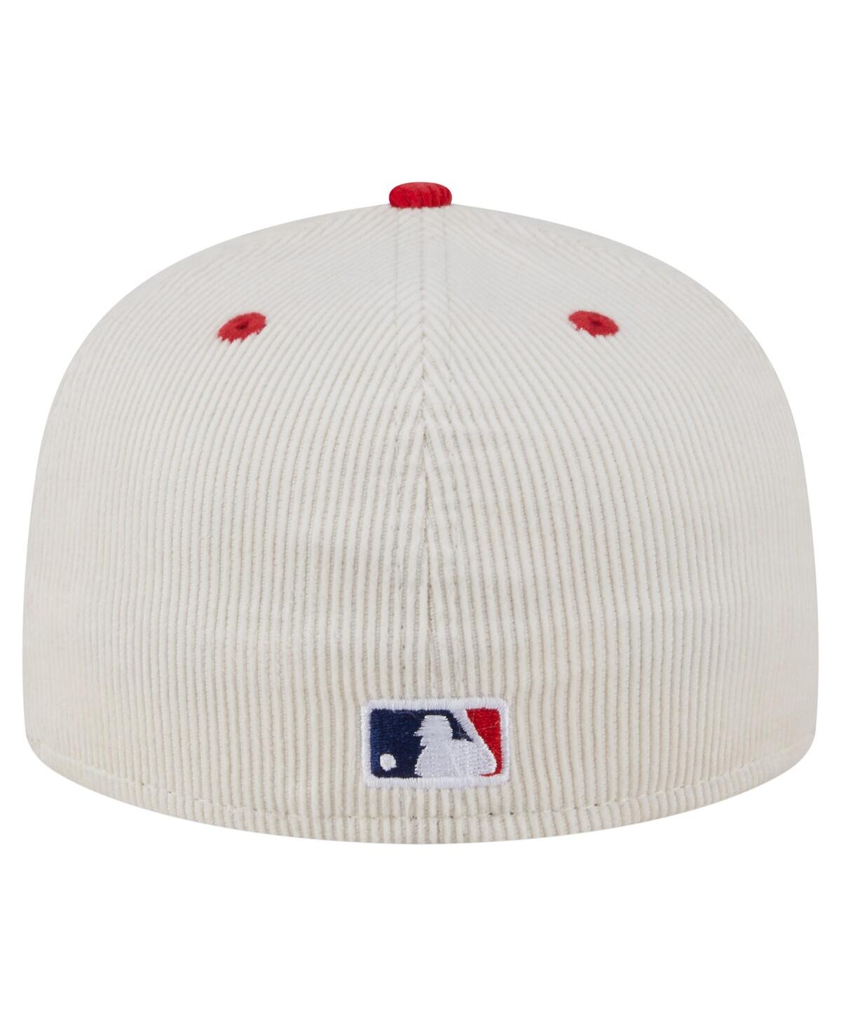 New Era Men's Cream/red St. Louis Cardinals Two-tone Corduroy 59fifty Fitted Hat
