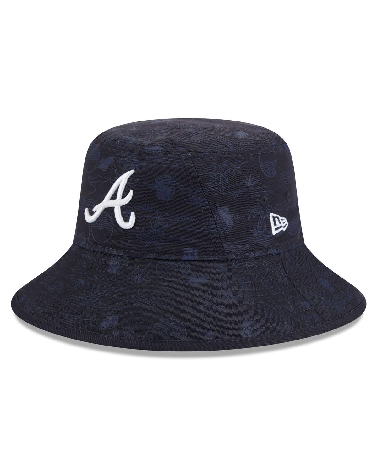 NEW ERA MEN'S NAVY ATLANTA BRAVES 2025 SPRING TRAINING ALL OVER PRINT BUCKET HAT 
