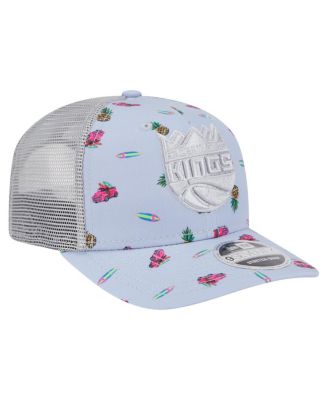 Men's Light Blue/Gray Sacramento Kings Adventure Aloha Pattern 9SEVENTY Stretch-Snap Hat
