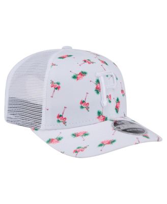 Men's&nbsp;White Pittsburgh Pirates Flamingo Mesh Back 9SEVENTY Stretch-Snap Hat