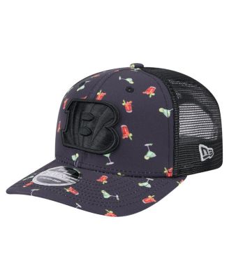 New Era - Men's Navy/Black Cincinnati Bengals Adventure Drinks Pattern 9SEVENTY Stretch snap Hat