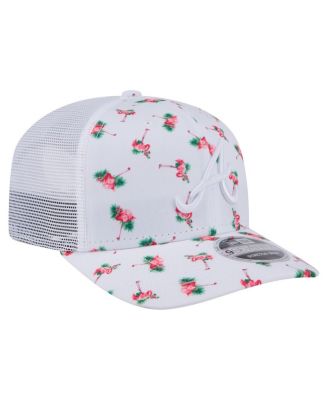 Men's&nbsp;White Atlanta Braves Flamingo Mesh Back 9SEVENTY Stretch-Snap Hat