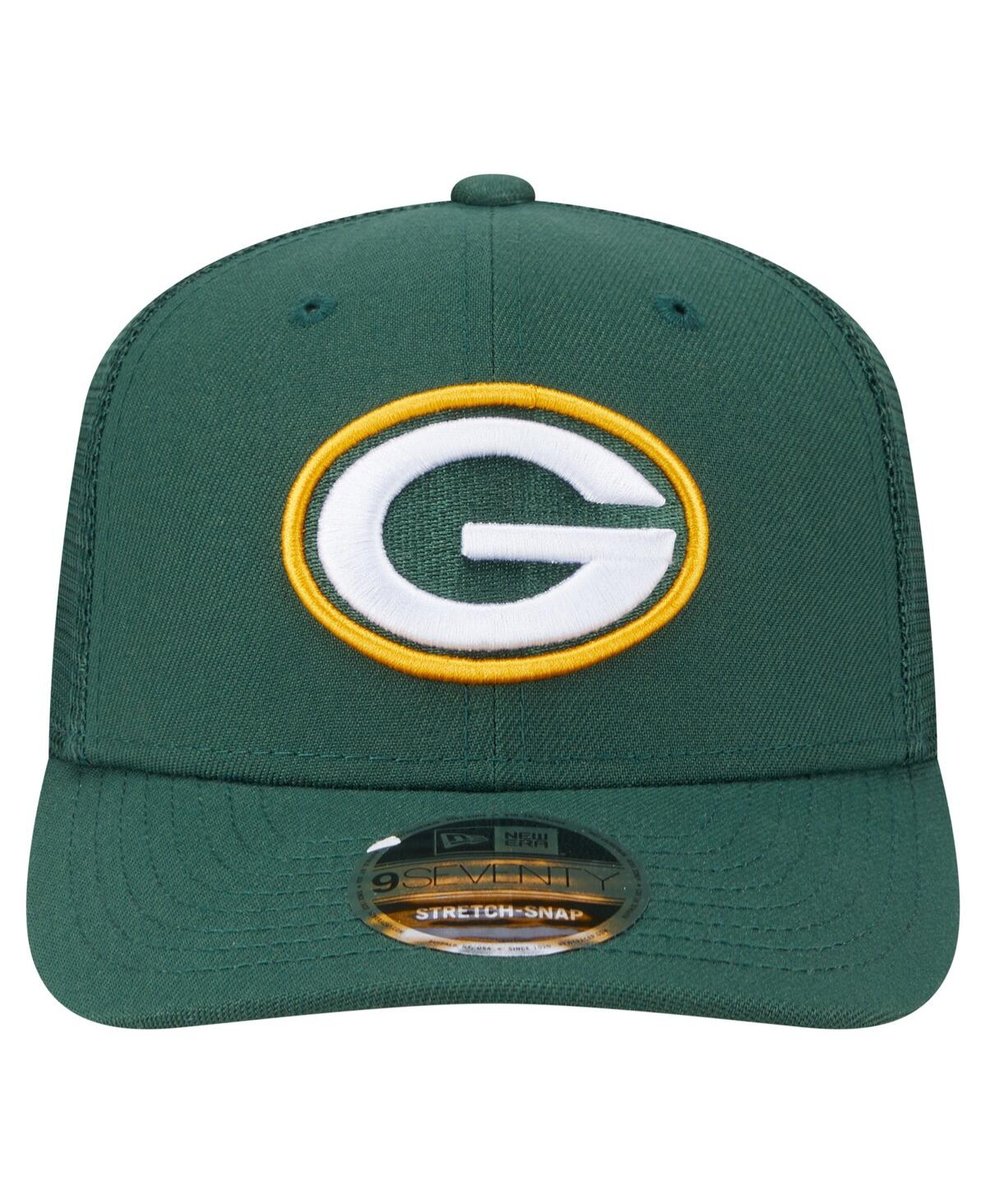 NEW ERA MEN'S GREEN GREEN BAY PACKERS MAIN TRUCKER 9SEVENTY STRETCH SNAP HAT 