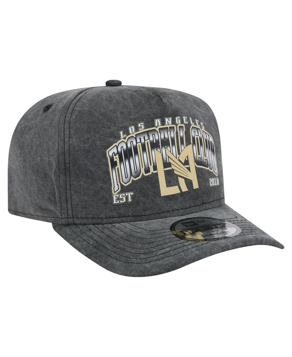 New Era Men's Black Lafc Washed 9fifty A-frame Adjustable Hat