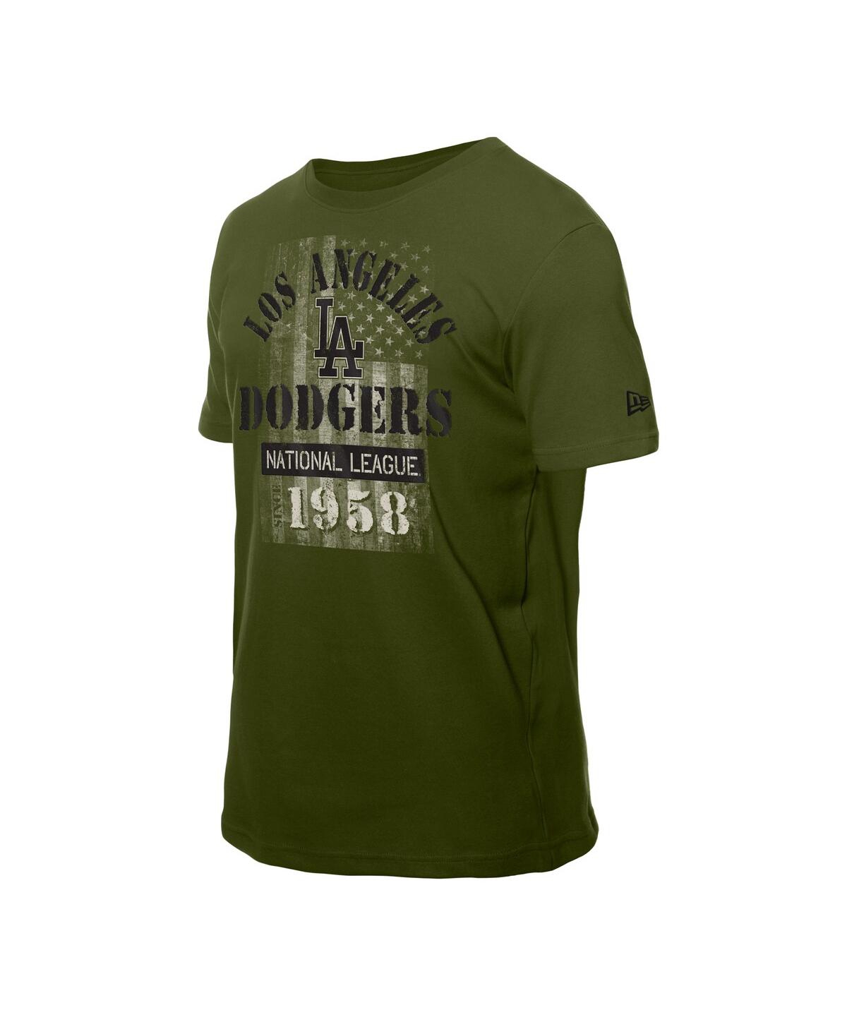 NEW ERA MEN'S GREEN LOS ANGELES DODGERS ARMED FORCES T-SHIRT 