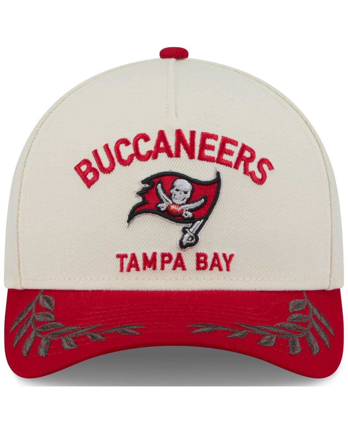 New Era Men's Cream/red Tampa Bay Buccaneers 2025 Nfl Draft 9forty A-frame M-crown Adjustable Hat