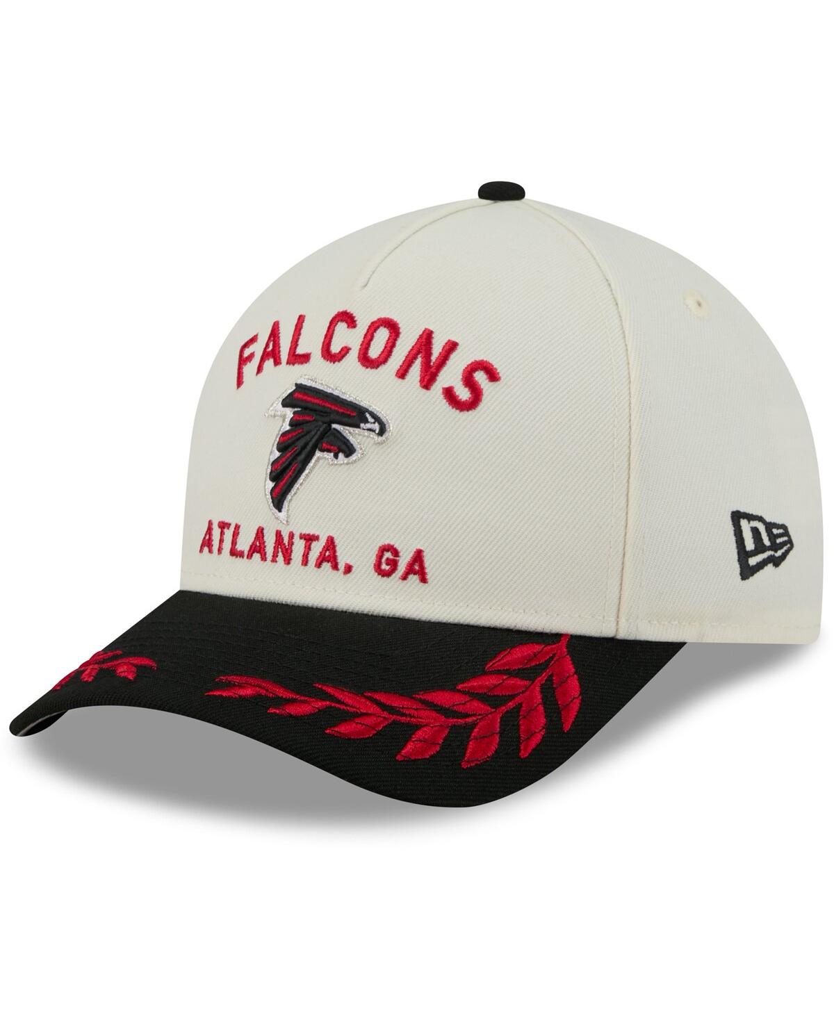 NEW ERA MEN'S CREAM/BLACK ATLANTA FALCONS 2025 NFL DRAFT 9FORTY A-FRAME M-CROWN ADJUSTABLE HAT 