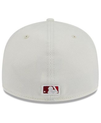 Men's Cream/Red Los Angeles Angels City Connect Batting Practice Low Profile 59FIFTY Fitted Hat