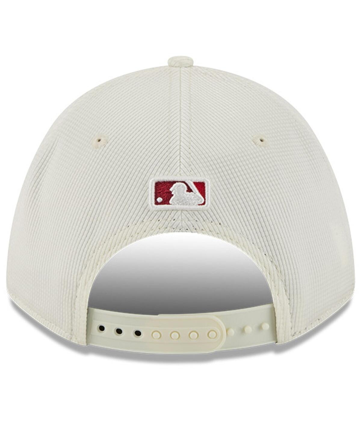 NEW ERA MEN'S CREAM/RED LOS ANGELES ANGELS CITY CONNECT BATTING PRACTICE 9FORTY M-CROWN ADJUSTABLE HAT 