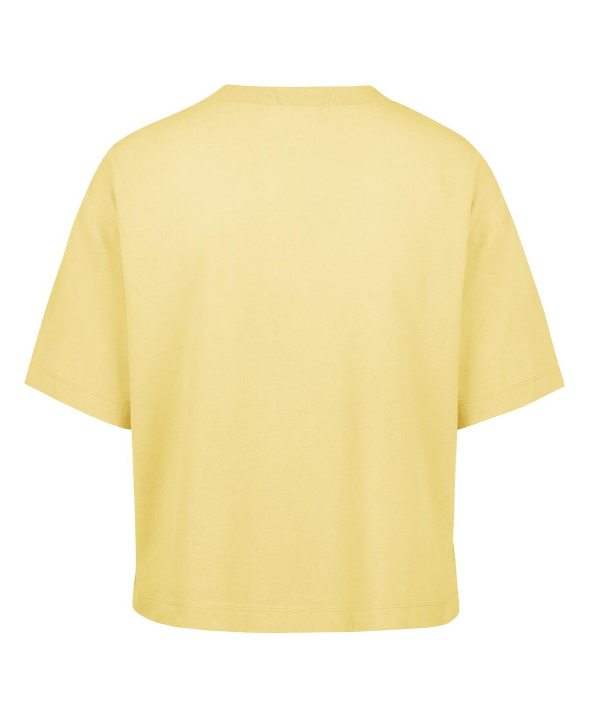 47 BRAND WOMEN'S YELLOW PITTSBURGH STEELERS FLORENTINA MONTAUK CROPPED T-SHIRT 