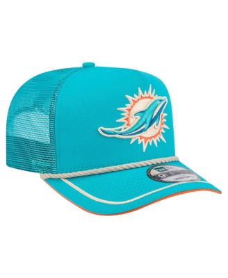 Men's Aqua Miami Dolphins Vintage Team Rope A-Frame Trucker 9FIFTY Snapback Hat