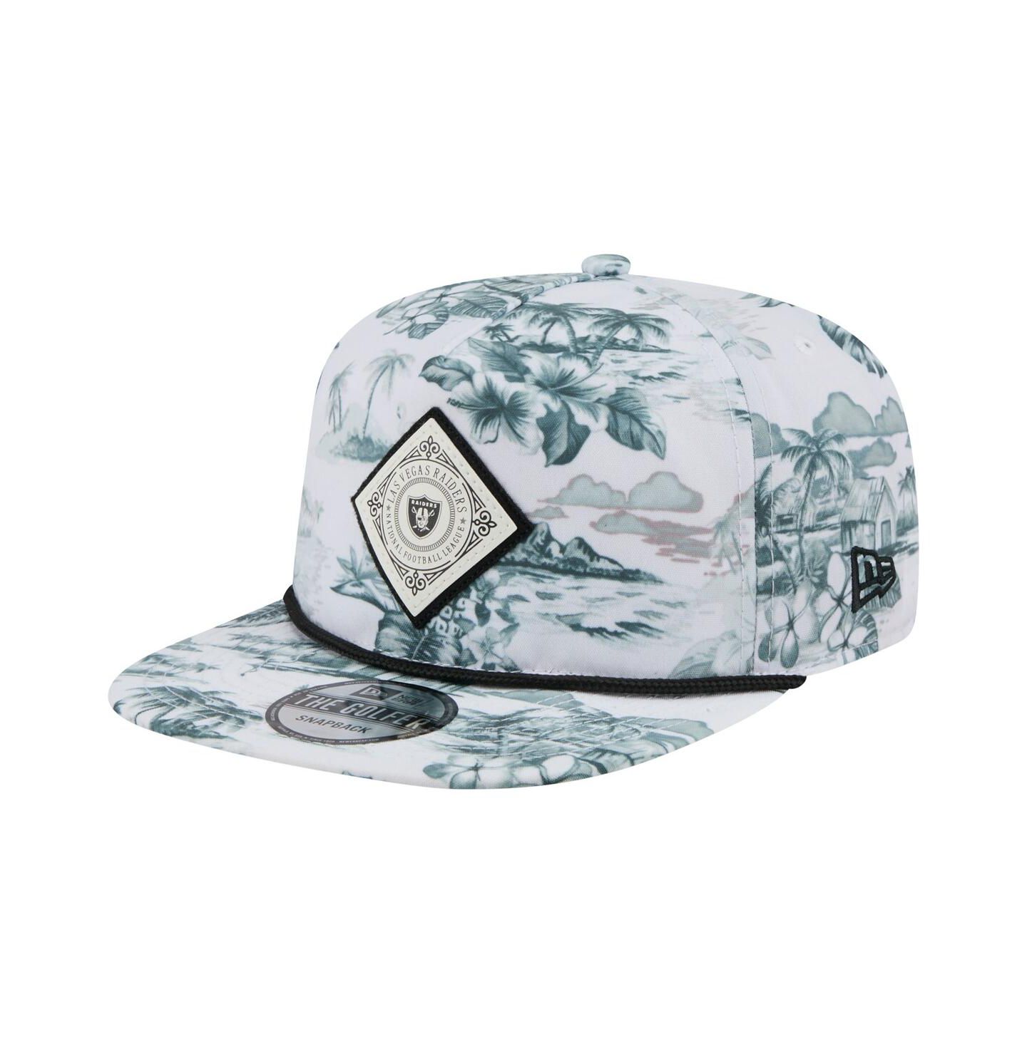 Мужская кепка New Era White Las Vegas Raiders Adventure Golfer Snapback Hat — фото 1