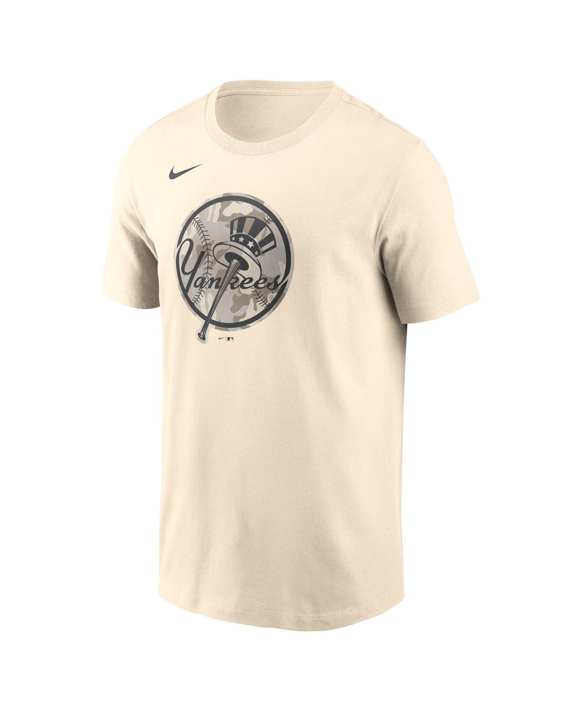 Nike Cream New York Yankees Camo Logo T-shirt In Gold
