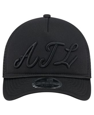 Men's Black Atlanta Braves City Initial 9FORTY A-Frame M-Crown Adjustable Trucker Hat