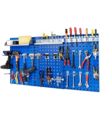Wall-Mounted Pegboard Kit with 3 Pegboards for Garage Workshop-Navy