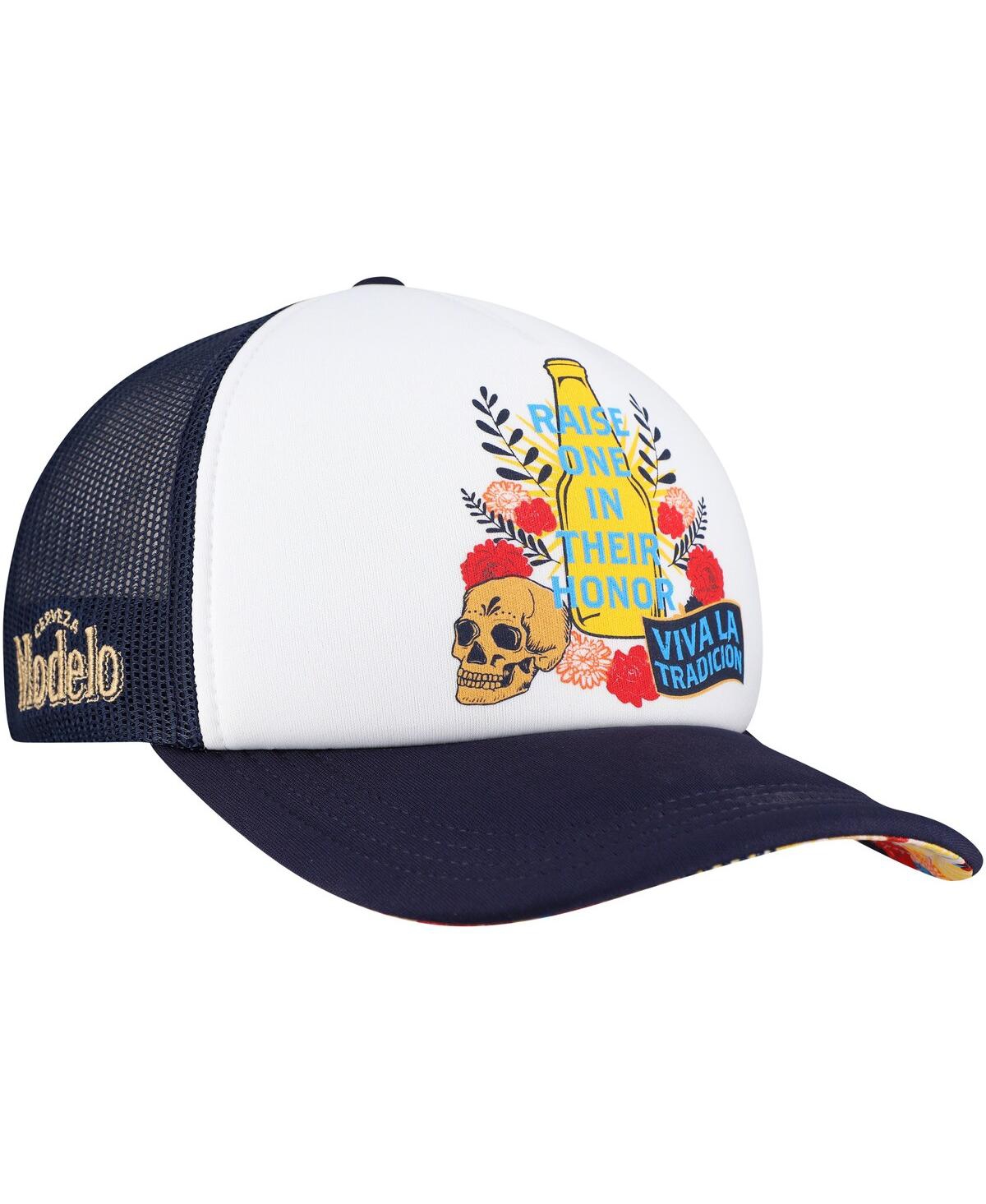 Men's White Modelo Day of the Dead Foam Trucker Hat - White