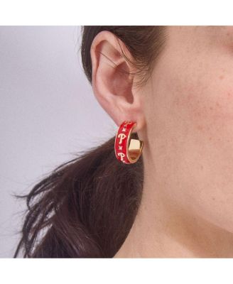 x Bauble Bar Philadelphia Phillies Enamel Hoop Earrings