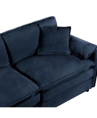 Streamdale Oversized Cloud Sofa Sleeper with Ottomans - Blue