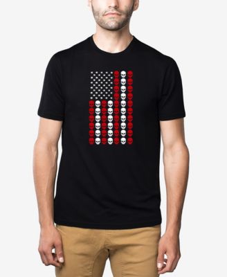 LA Pop Art - Skull Flag - Men's Premium Blend Word Art T-Shirt