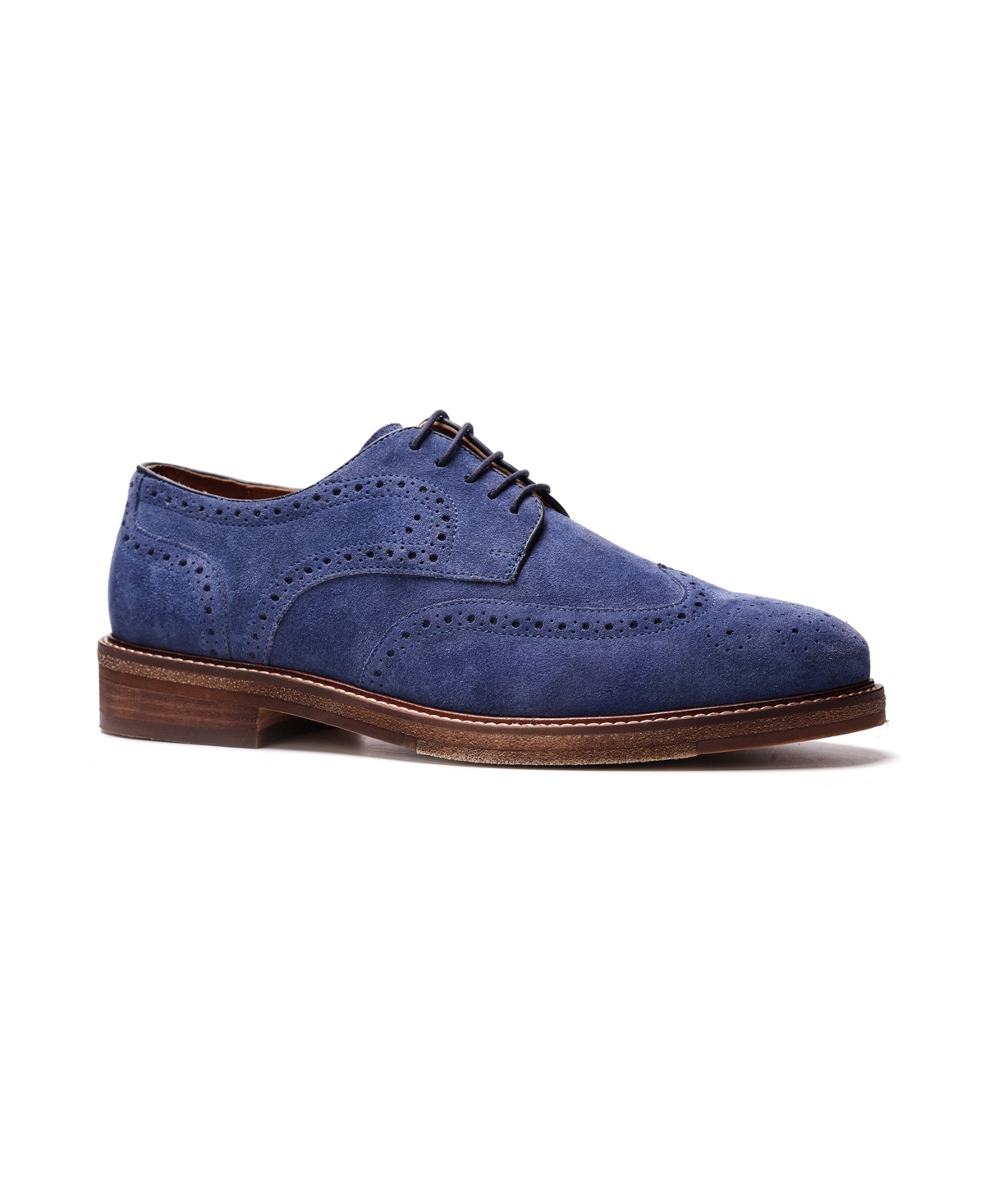 Men's Cambridge Wingtip Derby Lace Up Shoe - Jeane blue suede