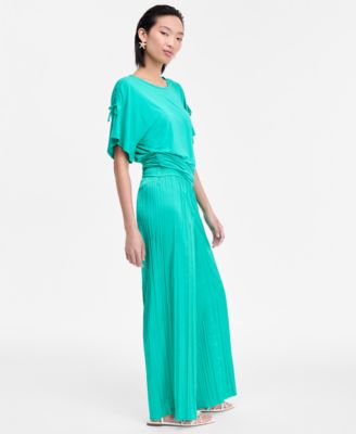 Women's Crinkle-Satin Pull-On Wide-Leg Pants, Exclusively at Macy's