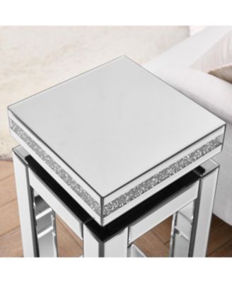Streamdale Mirrored Crystal End Table - Silver Accent, Small Spaces
